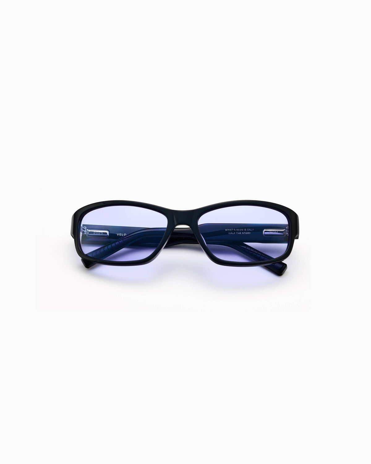 Velo black wraparound sunglasses with purple lens – Unscene