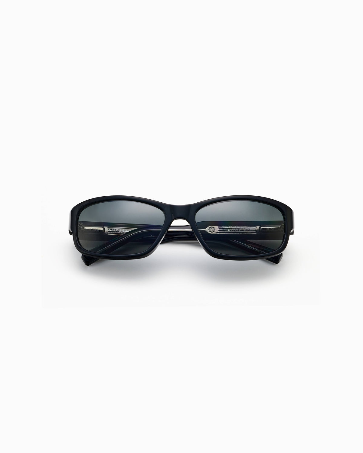 Velo black shell wraparound sunglasses with black lens – Unscene