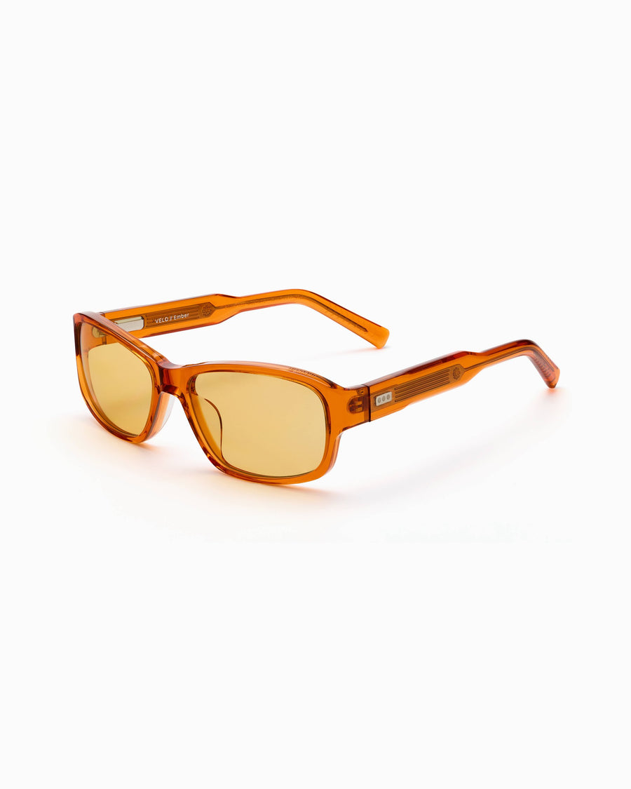 Velo ember wraparound sunglasses with yellow lens – Unscene